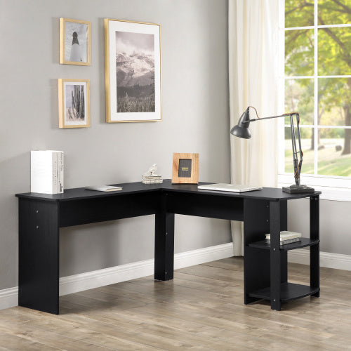 Corner L-Shaped Desk Office Desk -  Black